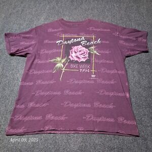 Vintage 3D Emblem Daytona Beach Bike Week 1994 All Over Print Single Stitch RARE